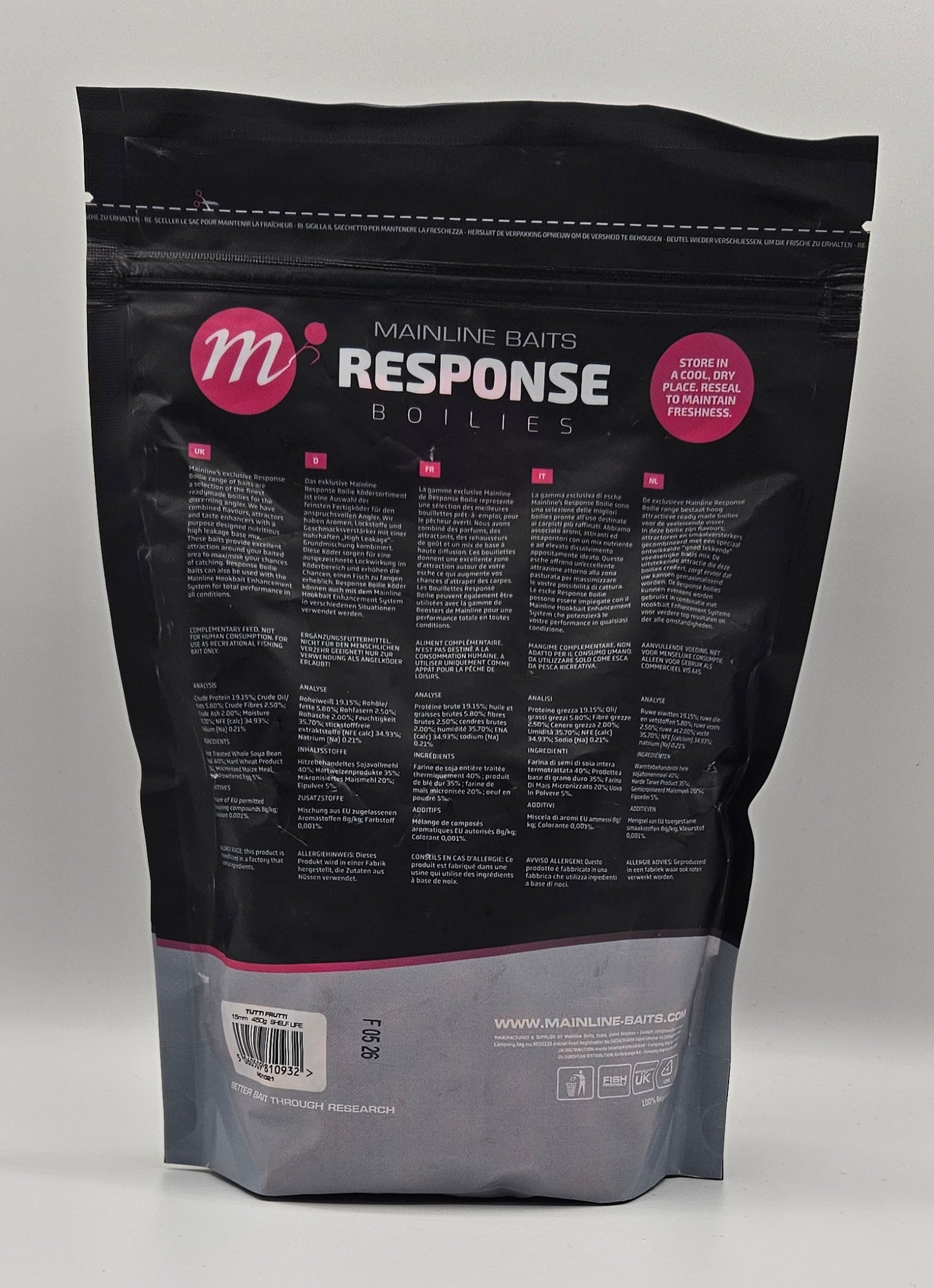 Mainline Response Boilies Tutti Frutti 15mm 450g