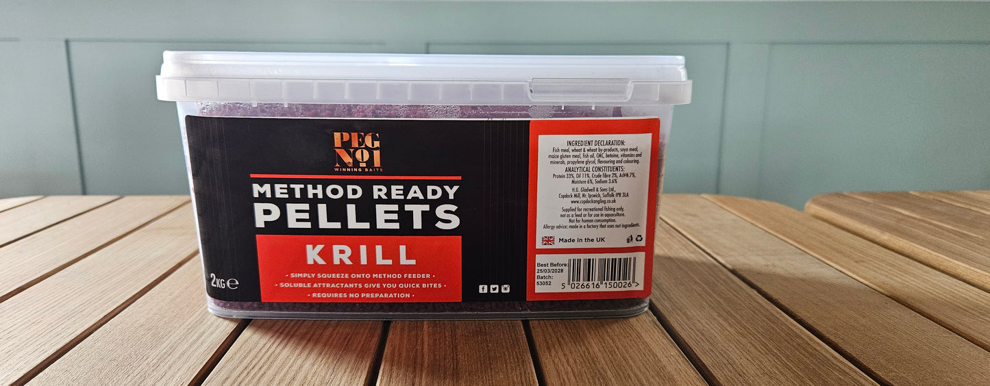 PEG No1 METHOD READY PELLETS 1.8kg 2kg ALL FLAVOURS