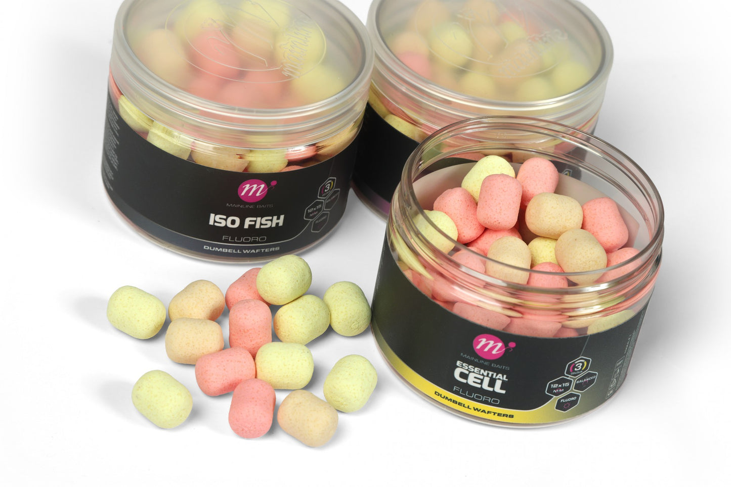 Mainline Fluoro Dumbell Wafters 12 x 15mm Full Range