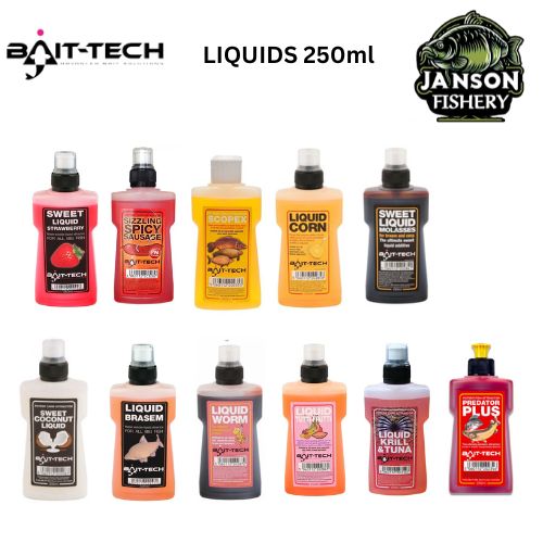 BAIT-TECH LIQUIDS ALL FLAVOURS 250ml