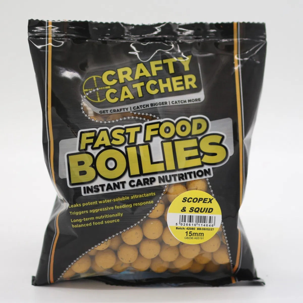 CRAFTY CATCHER FAST FOOD BOILIE RANGE 15mm 500g