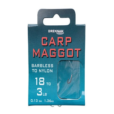 DRENNAN CARP MAGGOT HOOK TO NYLON SIZE 18