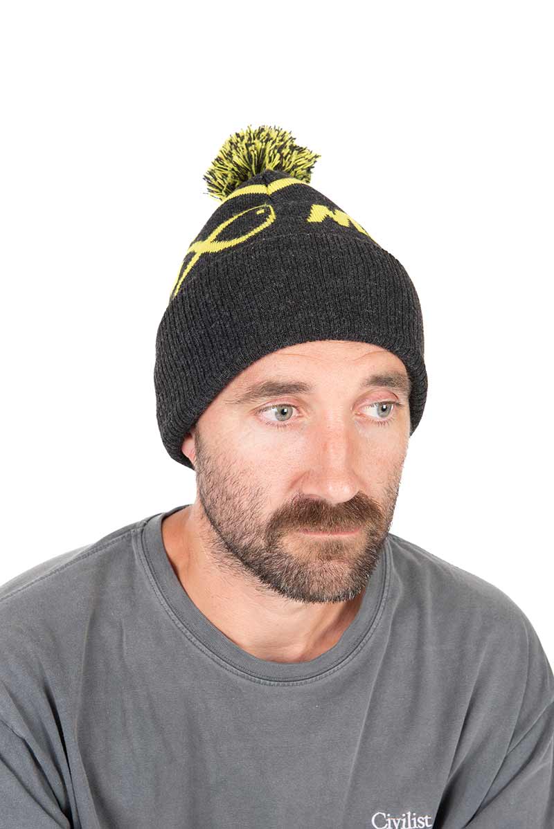 Matrix Lime Grey Bobble Hat