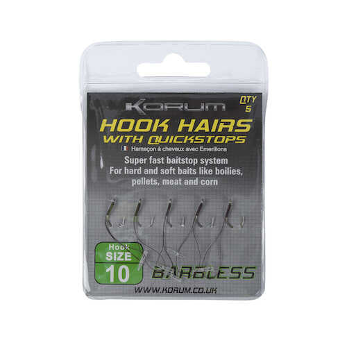 KORUM HOOK HAIRS WITH QUICKSTOPS