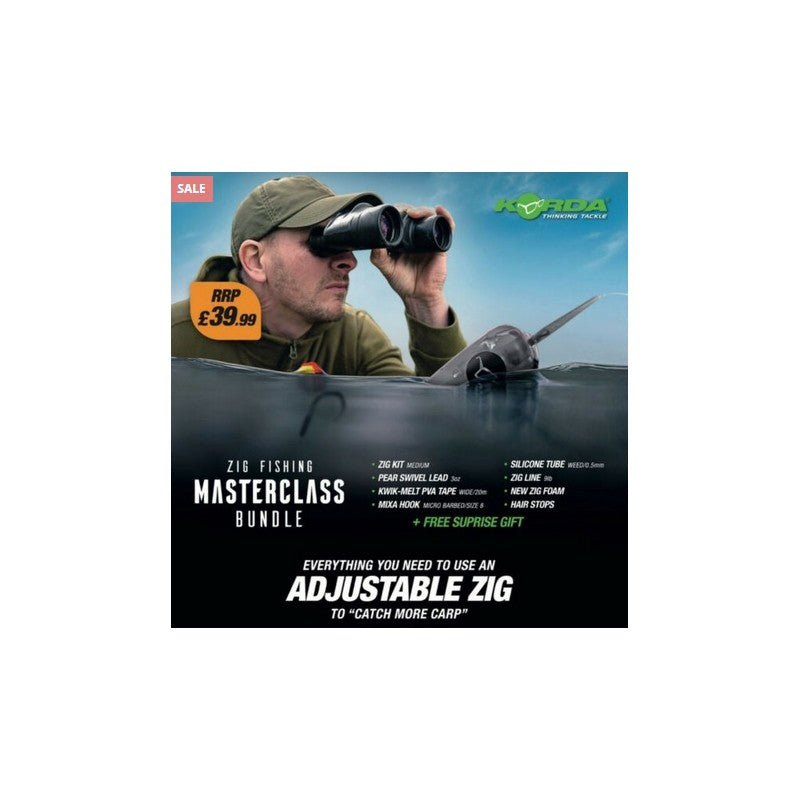 Korda Zig Kit Bundle - Line, Float, Foam, Hooks, Lead, Tubing - Carp Fishing KB001