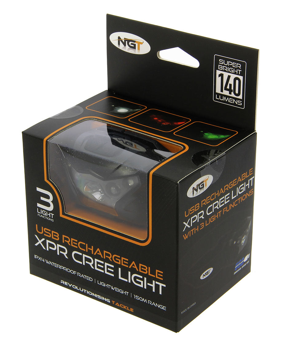 NGT XPR CREE LIGHT HEAD TORCH USB RECHARGEABLE