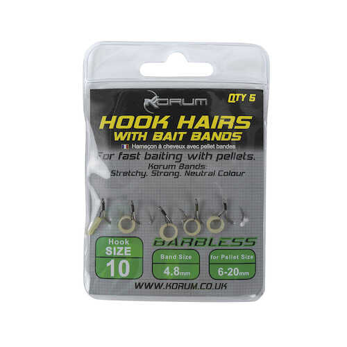 KORUM HOOK HAIRS WITH BAIT BANDS