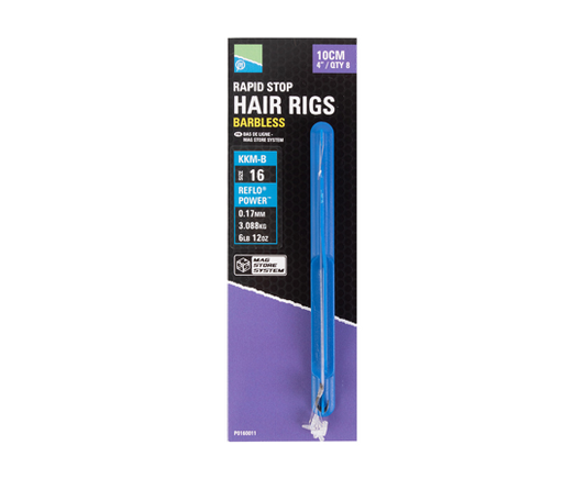 Preston Innovations KKM-B Mag Store Rapid Stop Hair Rigs 4" Barbless