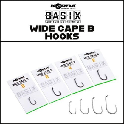 KORDA BASIX RANGE WIDE GAPE B HOOKS