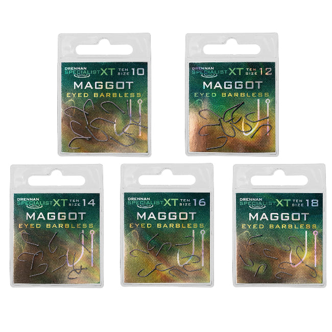 DRENNAN SPECIALIST XT MAGGOT HOOKS BARBLESS