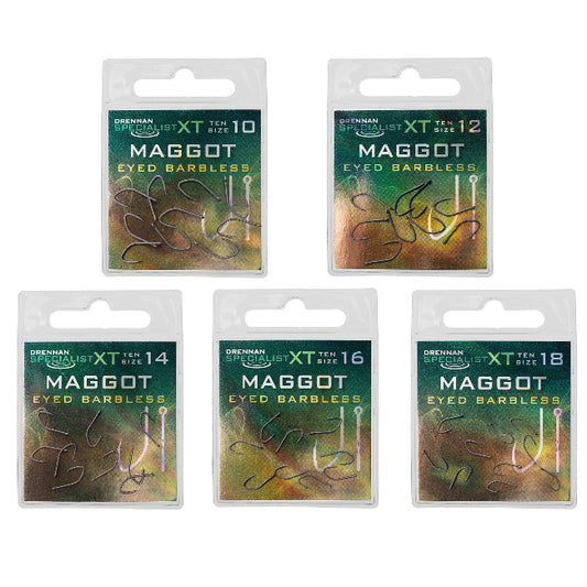 DRENNAN SPECIALIST XT MAGGOT HOOKS BARBLESS