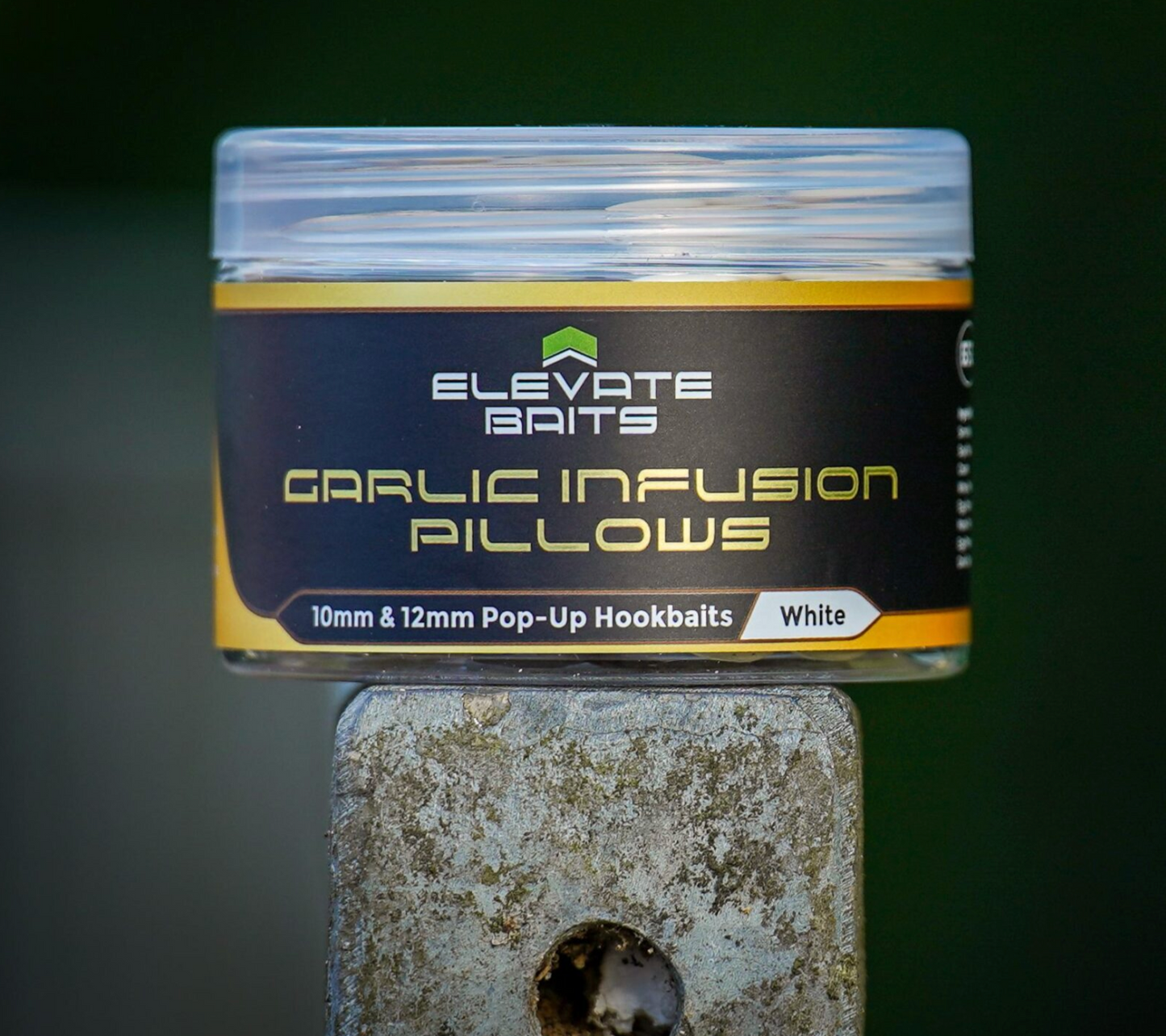 Elevate Baits Garlic Infusion 10mm & 12mm Pop Up Pillows – White