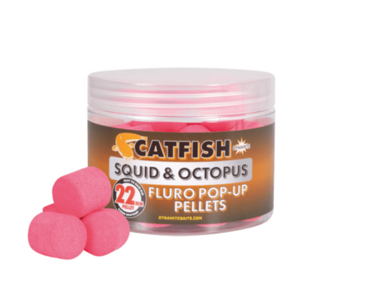 Dynamite Baits Catfish Squid & Octopus Pink Fluro Pop Ups 22mm