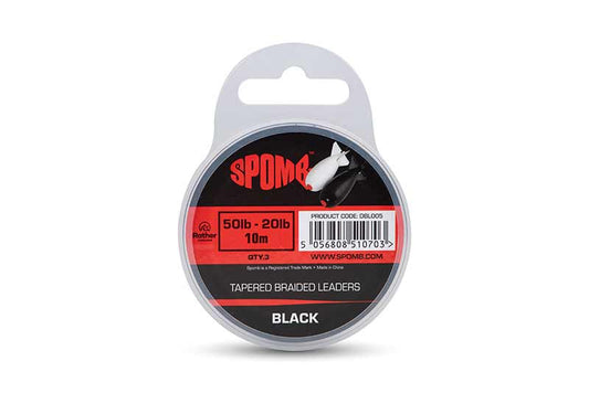 Fox Spomb Taped Braided Leaders Black