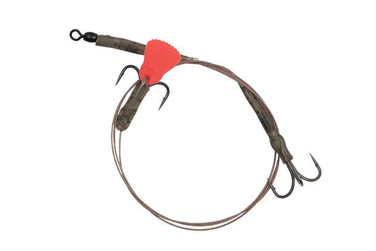 Fox Rage Predator Twin Treble Trace 52cm Size 8 Barbed - 40lb