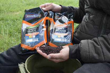 SONUBAITS SPICY SAUSAGE HALIBUT PELLETS FULL RANGE