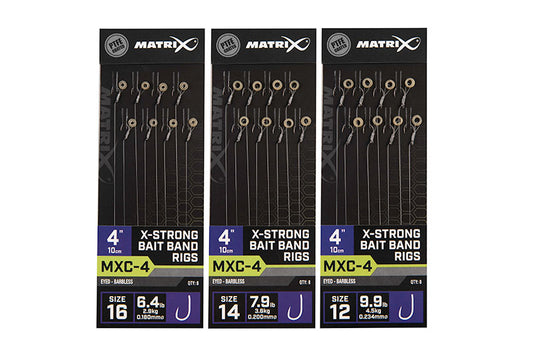MATRIX MXC-4 X-STRONG BAIT BANDS RIGS 4"
